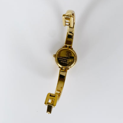 Gucci 1990s Gold Plated Round Bangle Watch