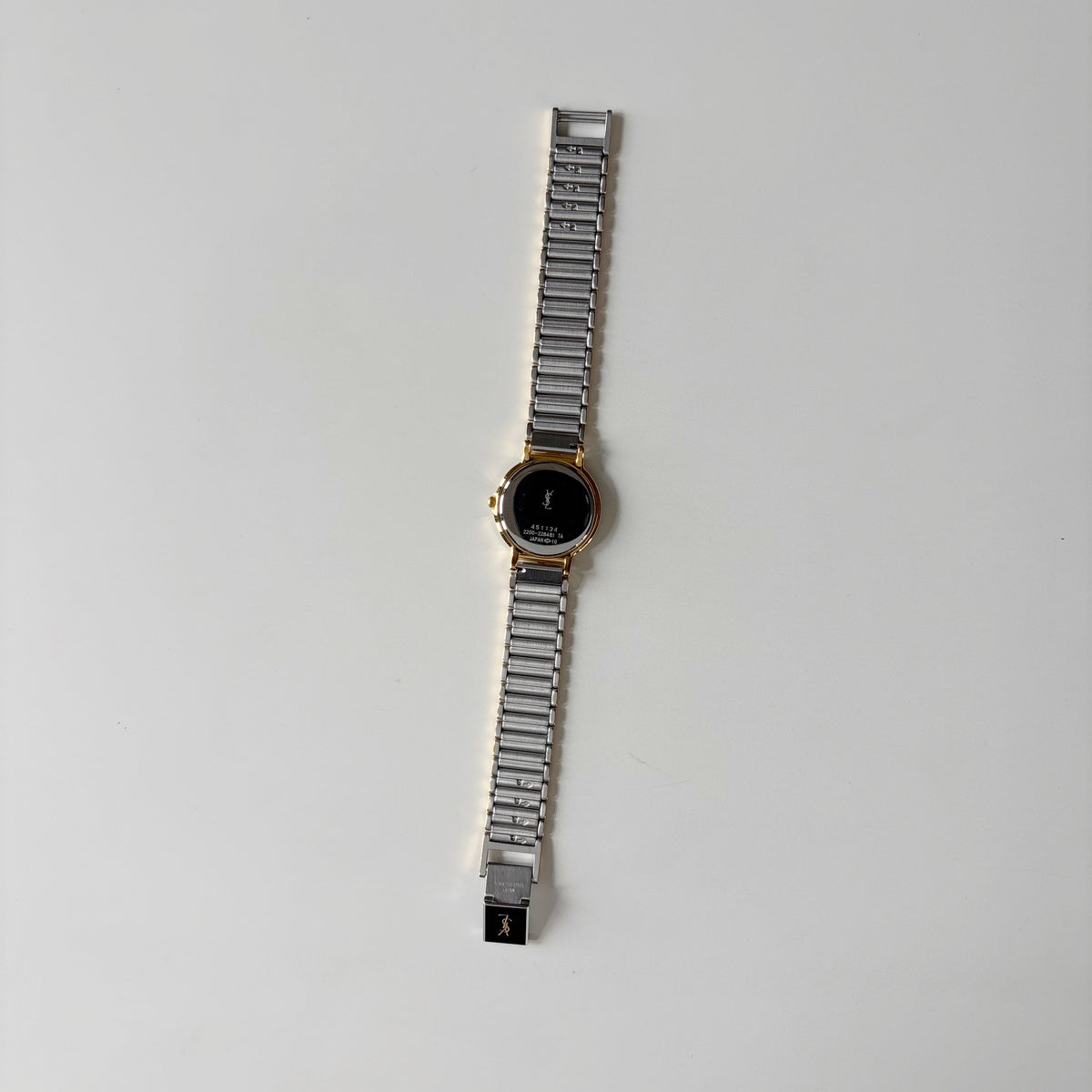 Yves Saint Laurent 1990s Round Dial Two Tone Gold Plated Watch