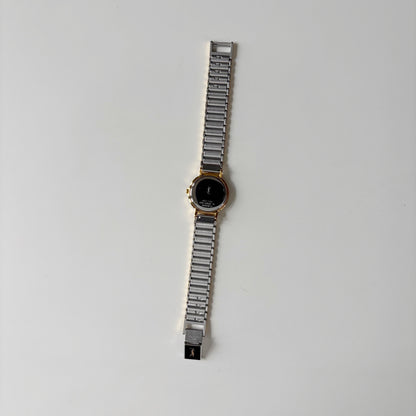 Yves Saint Laurent 1990s Round Dial Two Tone Gold Plated Watch