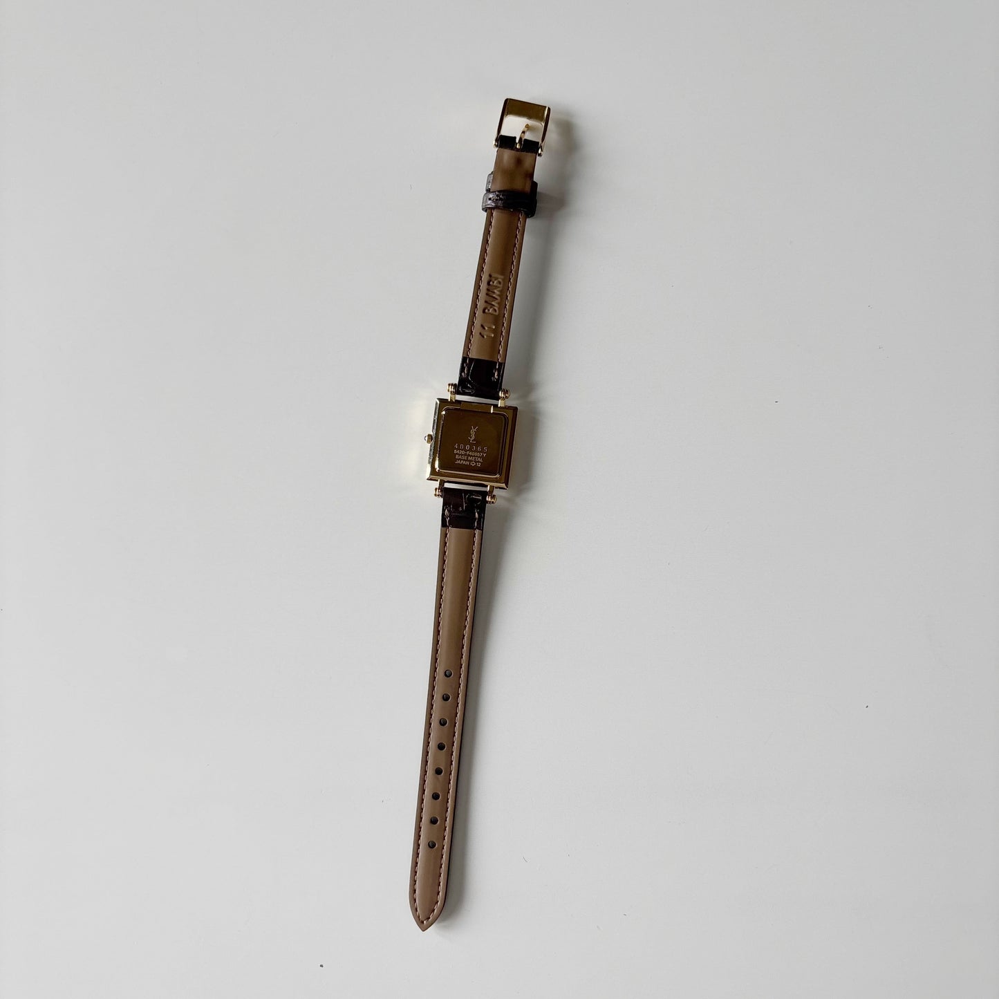 Yves Saint Laurent 1990s Square Dial Gold Plated Watch