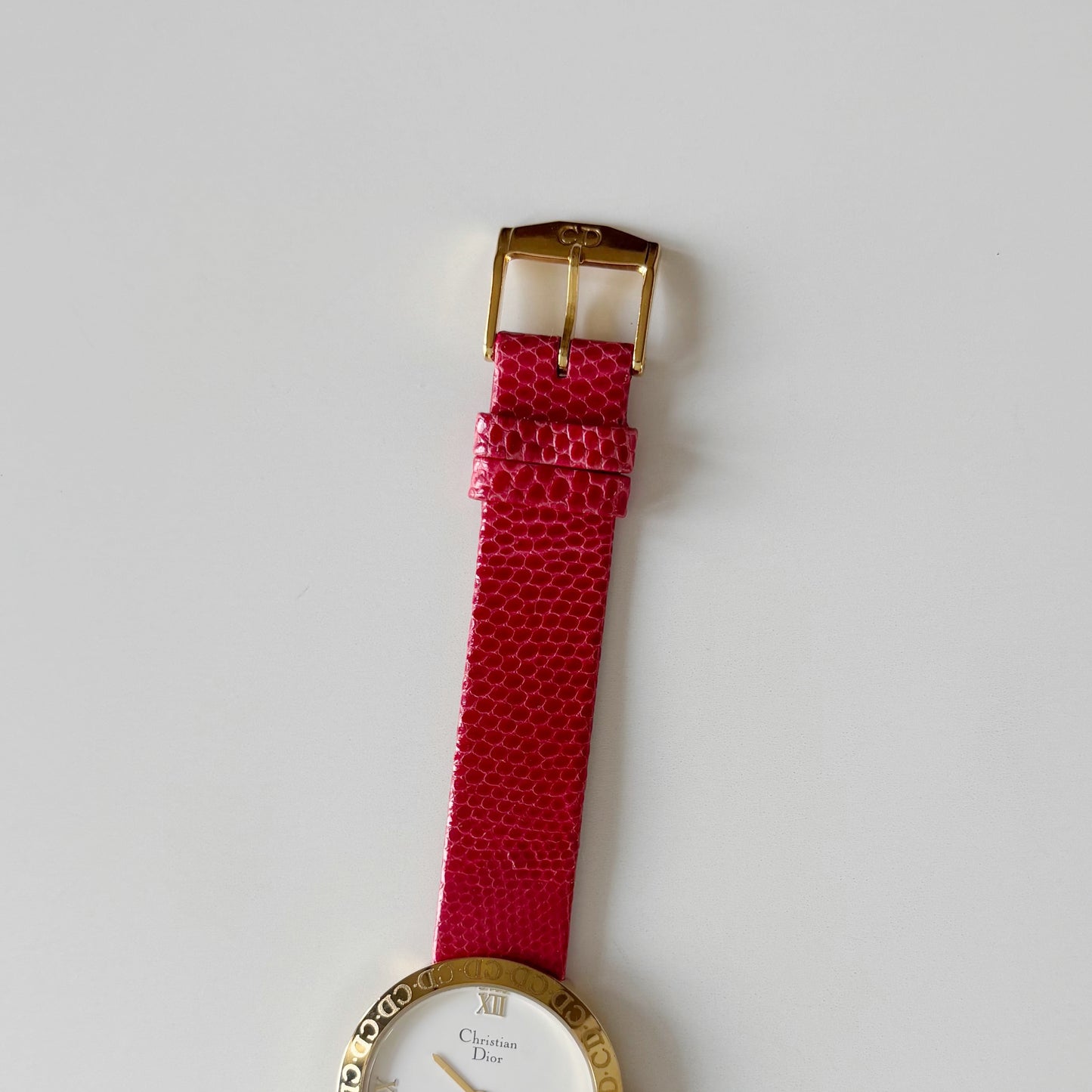 Dior 1990s Round Dial Gold Plated Watch