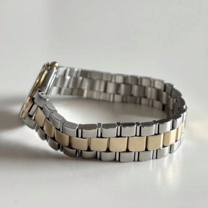 Yves Saint Laurent 1990s Round Dial Two Tone Watch