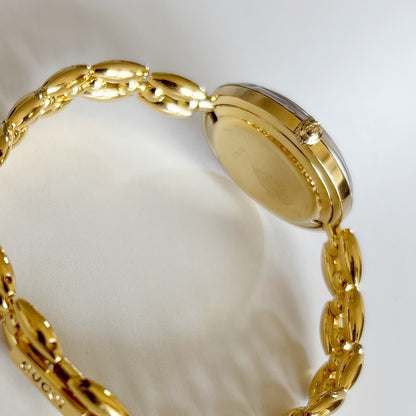 Gucci 1990s Interchangeable Bezel Gold Plated Rice Chain Watch with 6 bezels, case (160mm)