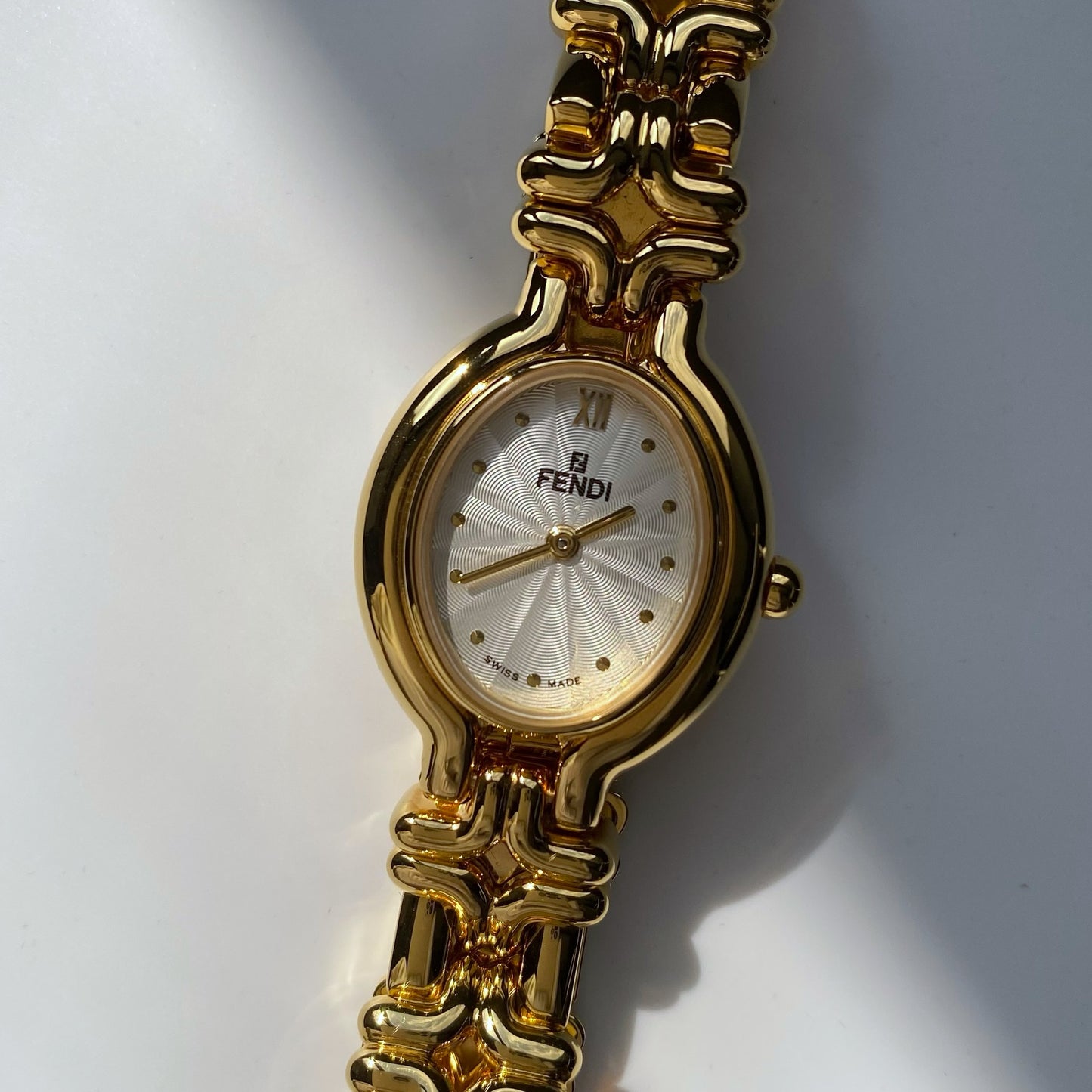 Fendi 1990s Interchangeable Belt Watch with 9 belts, Case