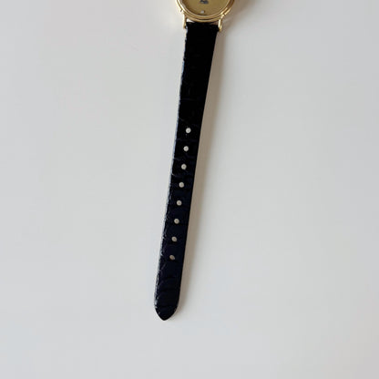 Celine 1990s Round Dial Gold Plated Watch