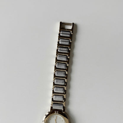 Yves Saint Laurent 1990s Round Dial Two Tone Watch