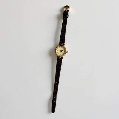 Gucci 1990s Round Dial Gold Plated Watch