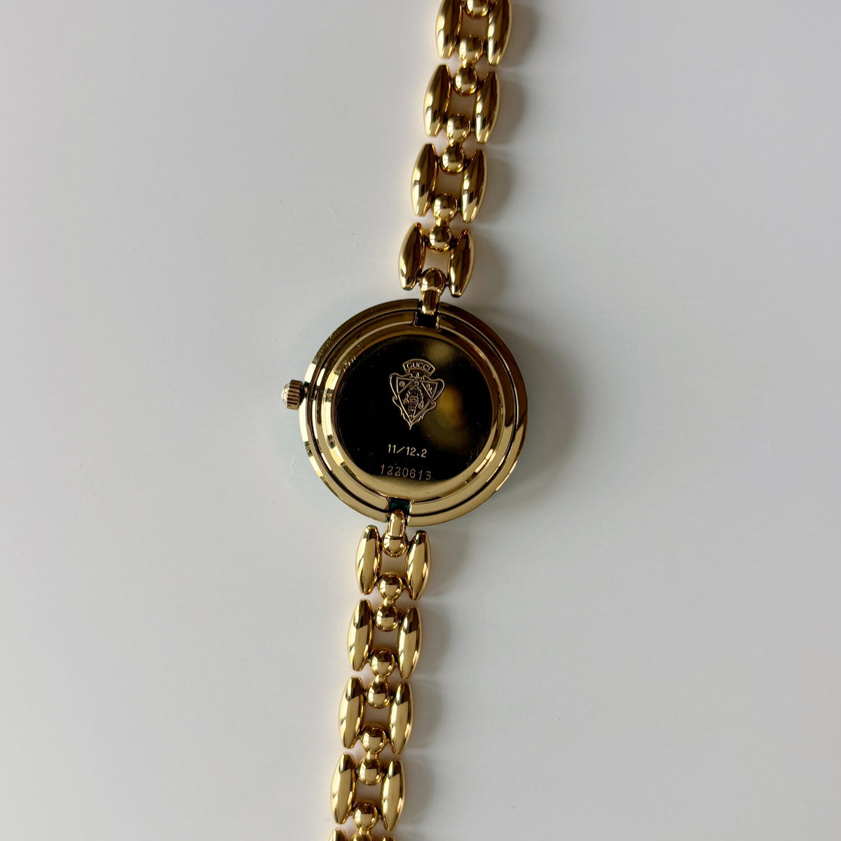 Gucci 1990s Interchangeable Bezel Gold Plated Rice Chain Watch with 6 bezels, case (160mm)
