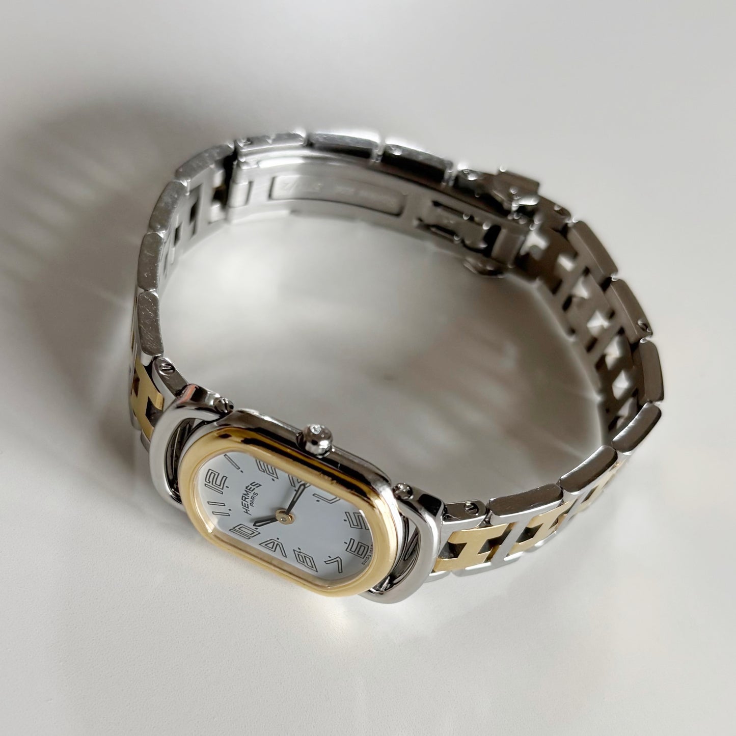 Hermes Early 2000s Rallye  Two Tone Watch