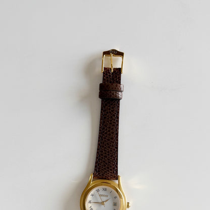 Gucci 1990s Date Round Dial Gold Plated Watch
