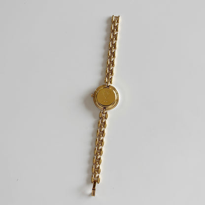 Gucci 1990s Interchangeable Bezel Gold Plated Rice Chain Watch with 6 bezels, case (160mm)