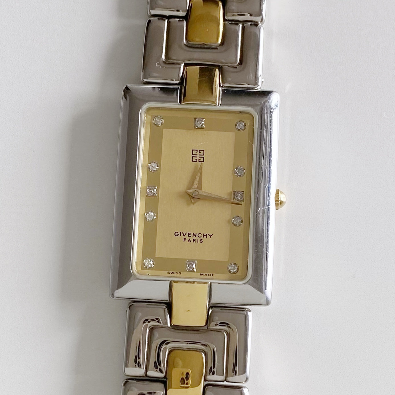 Givenchy 1990s Tank Two Tone Watch