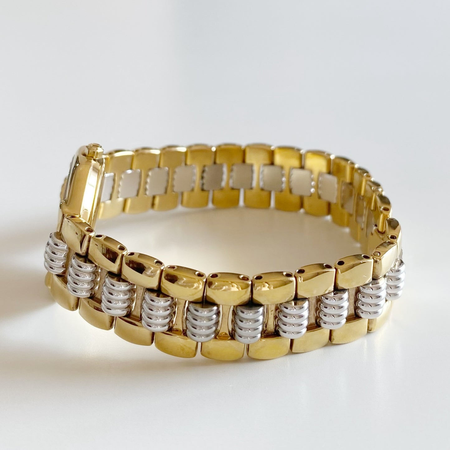 Dior 1990s Octagon Two Tone Gold Plated Watch