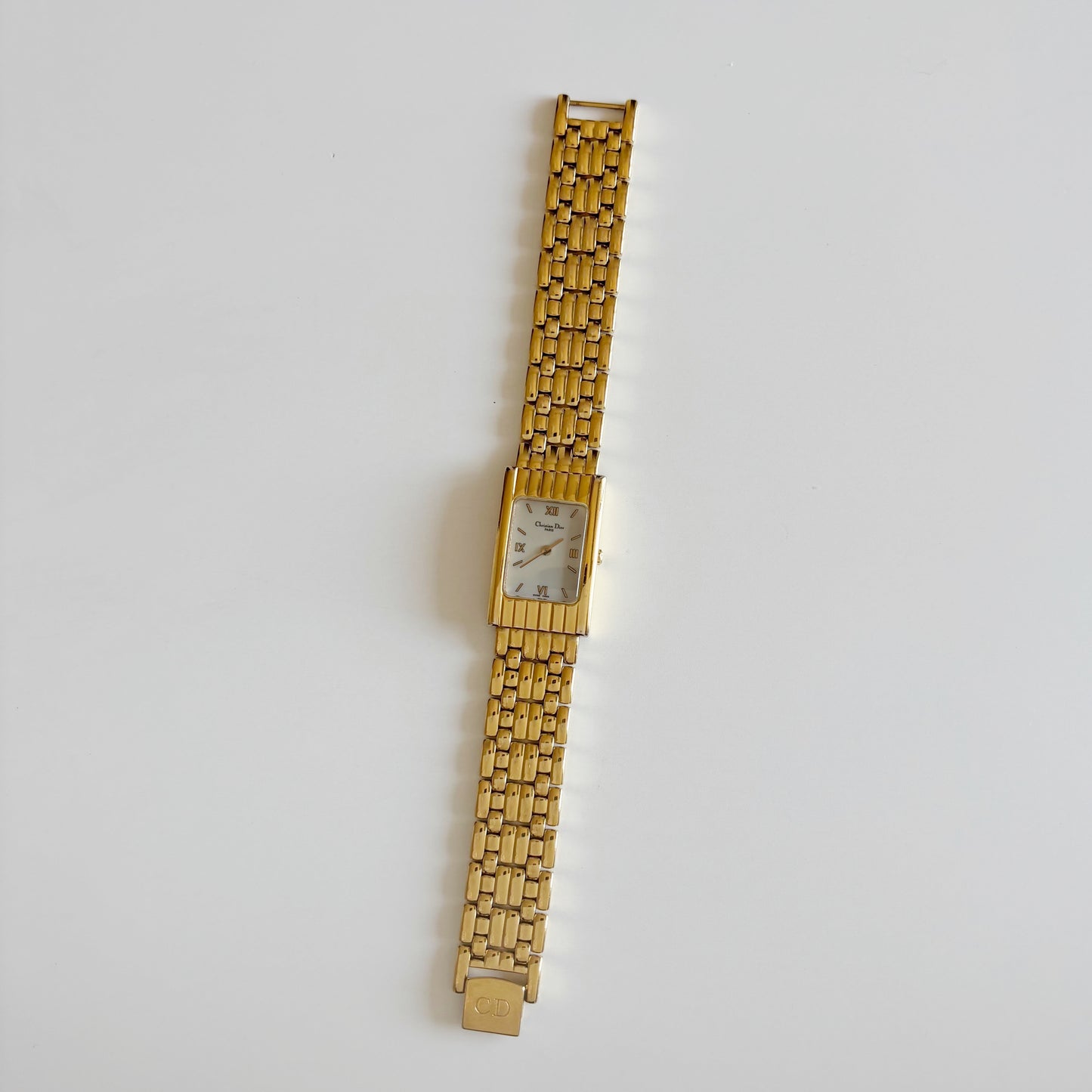 Dior 1990s Tank Gold Plated Watch