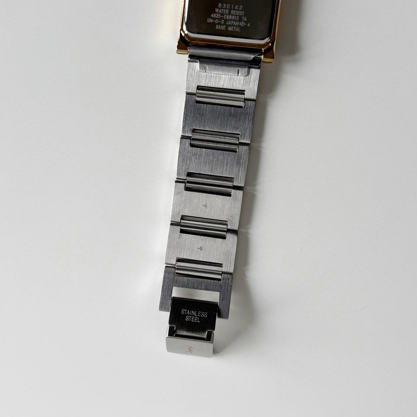 Yves Saint Laurent 1990s Square Dial Gold Plated Two Tone Watch