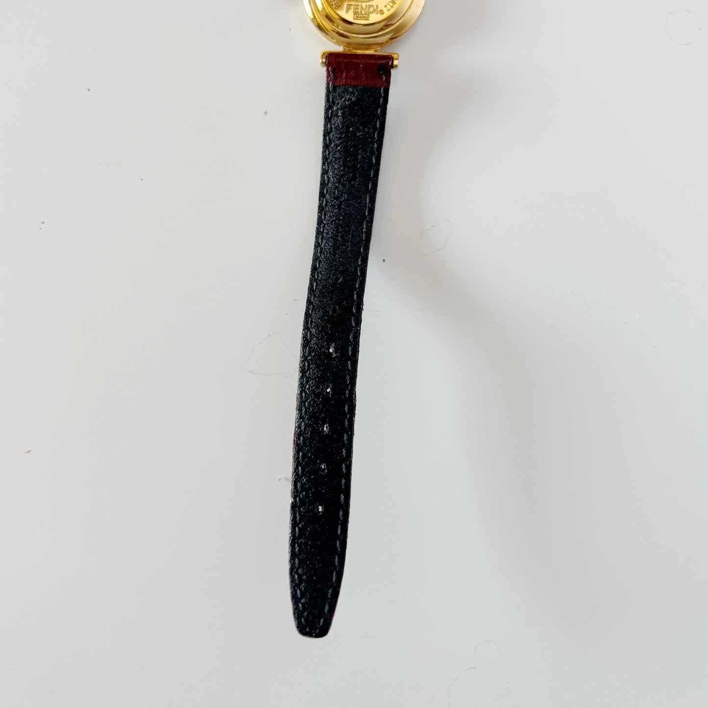 Fendi 1990s Seashell Dial Round Gold Plated Watch