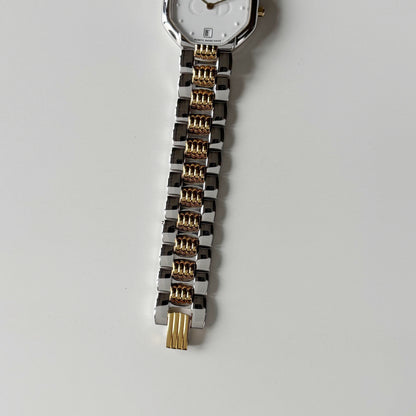 Dior 1990s Octagon Dial Date Two Tone Watch