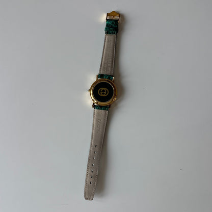 Gucci 1990s Date Round Dial Gold Plated Watch (Large)