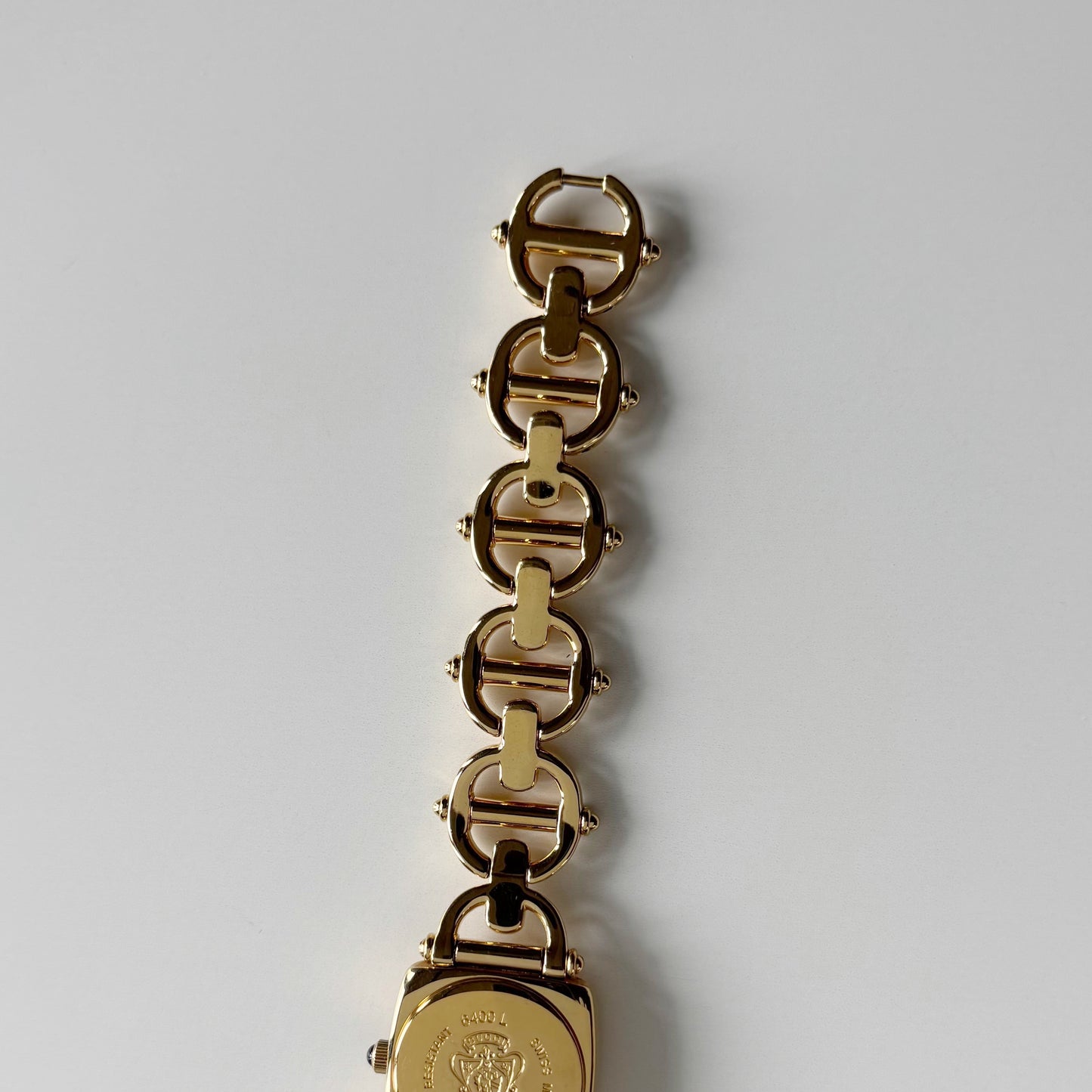 Gucci 1990s Seashell Dial Horsebit Gold Plated Watch