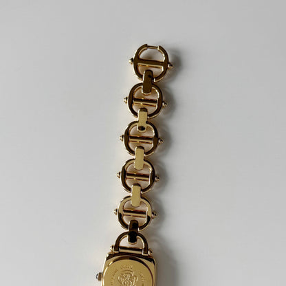 Gucci 1990s Seashell Dial Horsebit Gold Plated Watch