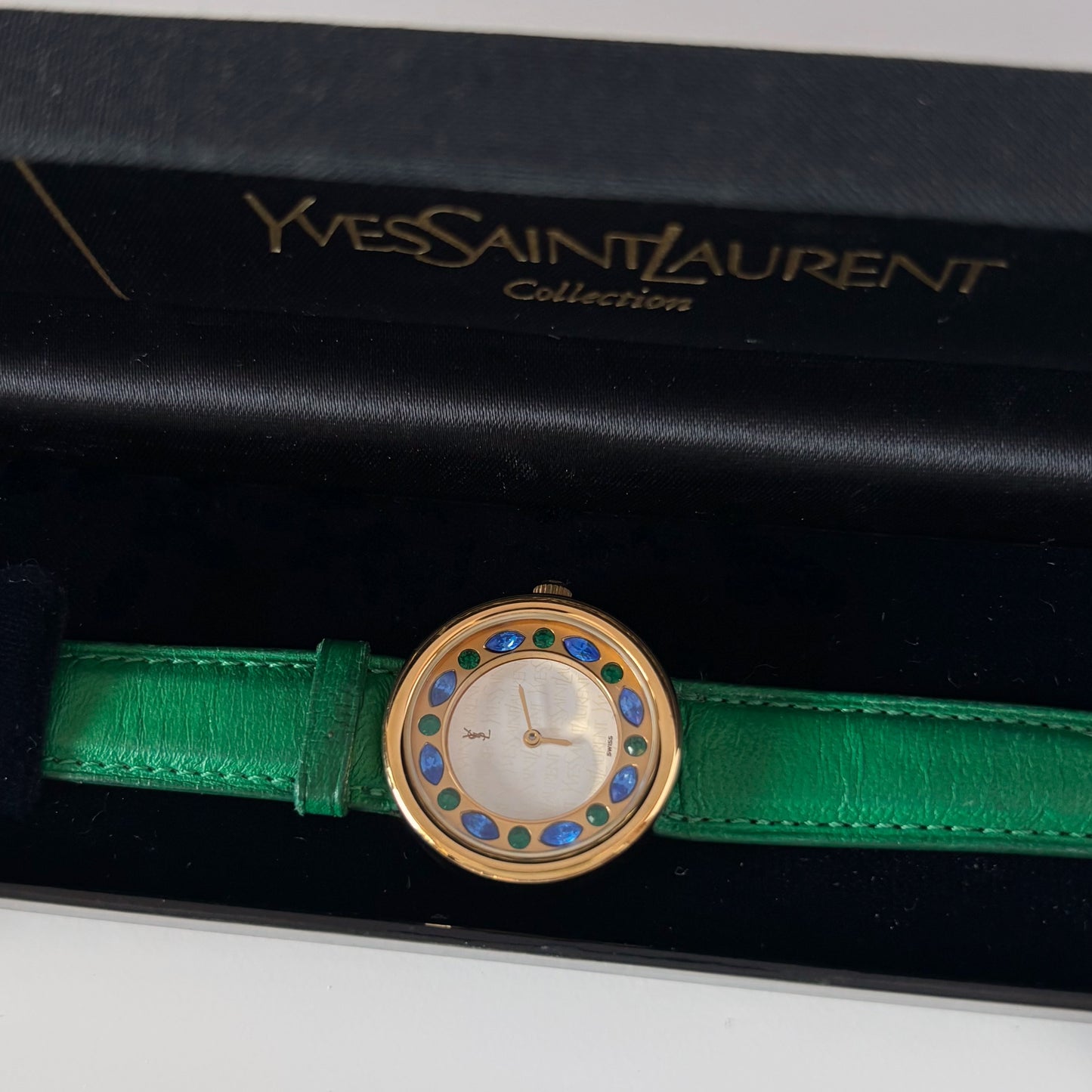 Yves Saint Laurent 1990s Round Dial Gold Plated Watch