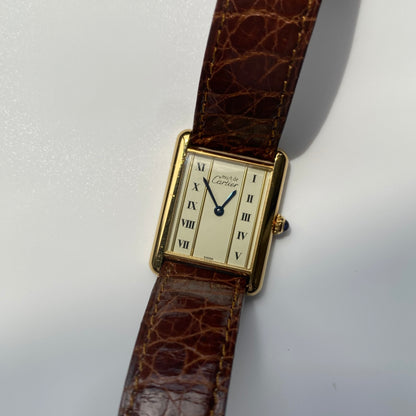 Cartier 1990s Must De Tank Ivory Watch