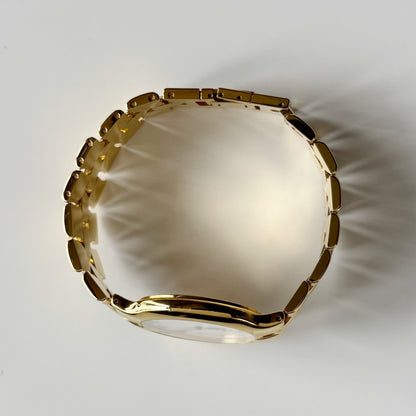 Fendi 1990s Date Round Dial Gold Plated Watch (Large)
