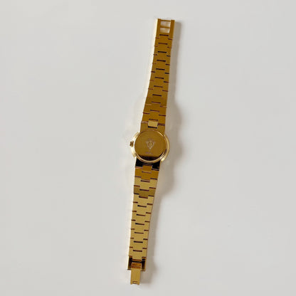 Gucci 1990s Round Dial Gold Plated Watch
