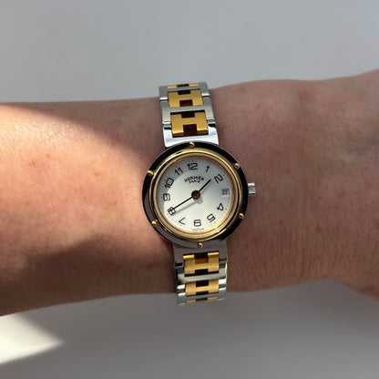 Hermes 1990s Clipper Two Tone Watch