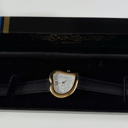 Yves Saint Laurent 1990s Heart Shaped Dial Gold Plated Watch