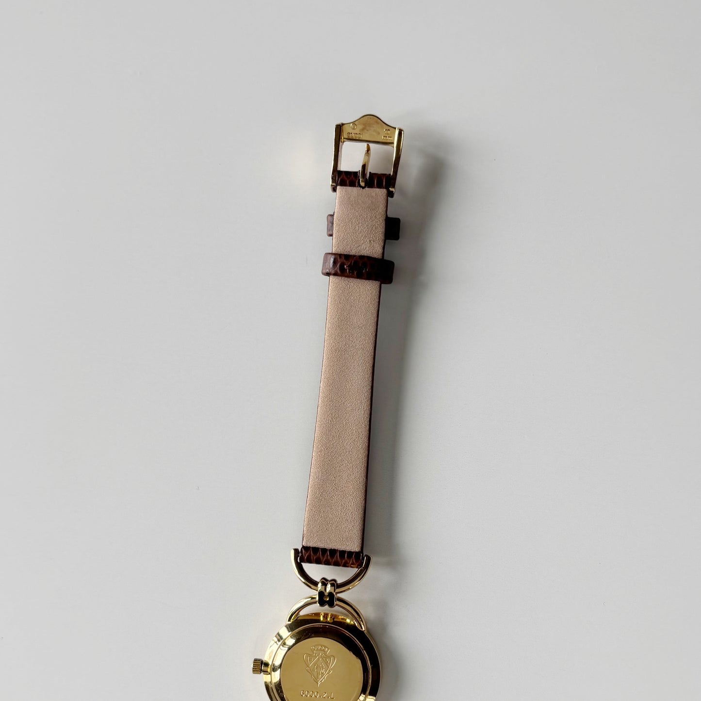 Gucci 1990s Seashell Dial Gold Plated Horsebit Gold Plated Watch