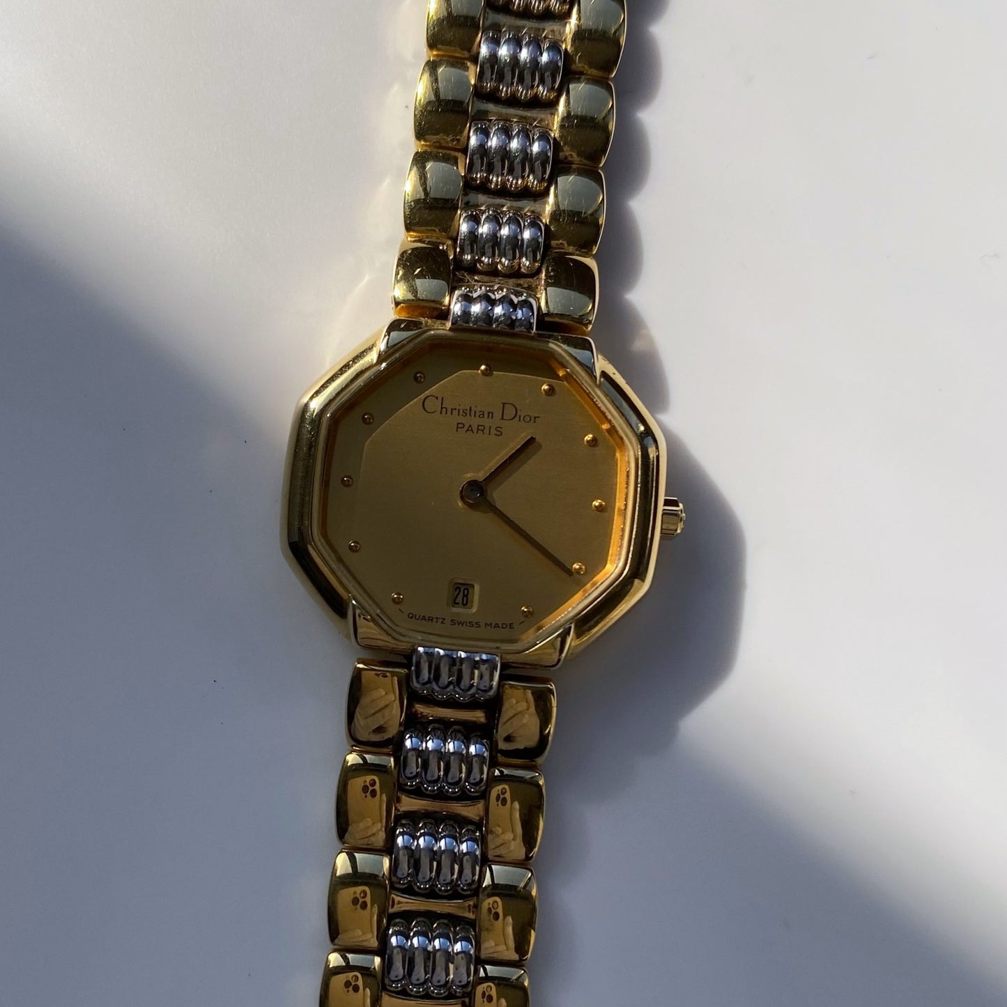 Dior 1990s Octagon Two Tone Watch