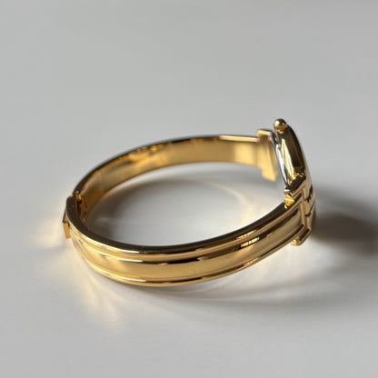 Givenchy 1990s Round Dial Gold Plated Bangle Watch