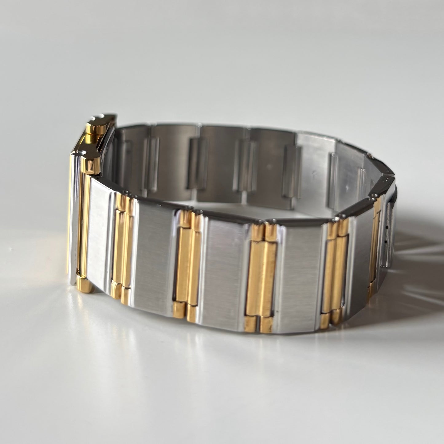 Yves Saint Laurent 1990s Square Dial Gold Plated Two Tone Watch