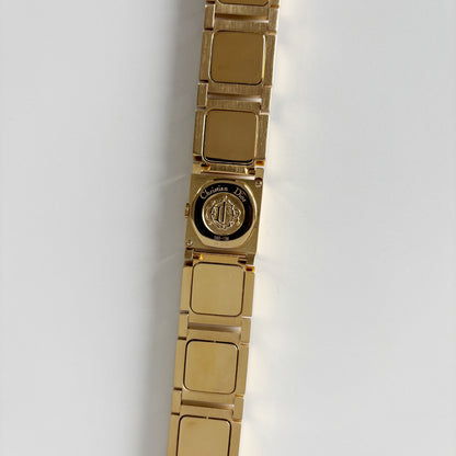 Dior 1990s Square Dial Interchangeable Strap Gold-Plated Watch