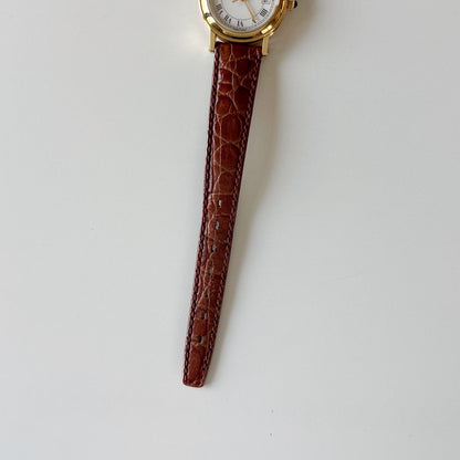 Gucci 1990s Date Round Dial Gold Plated Watch