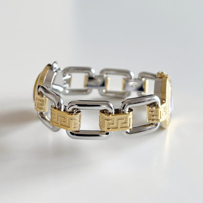 Versace Early 2000s Seashell Dial Two Tone Watch