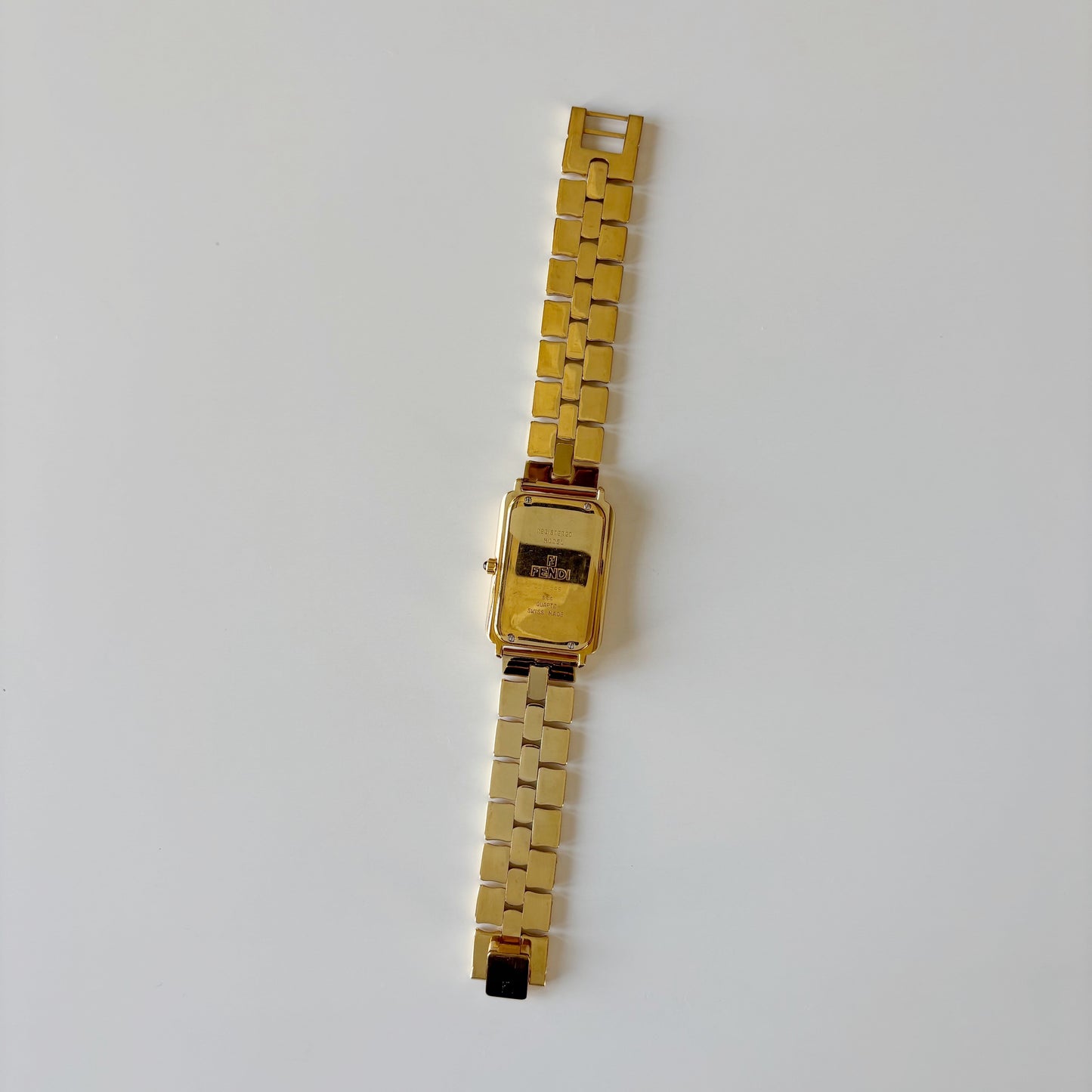 Fendi 1990s Tank Gold Plated Watch (Large)