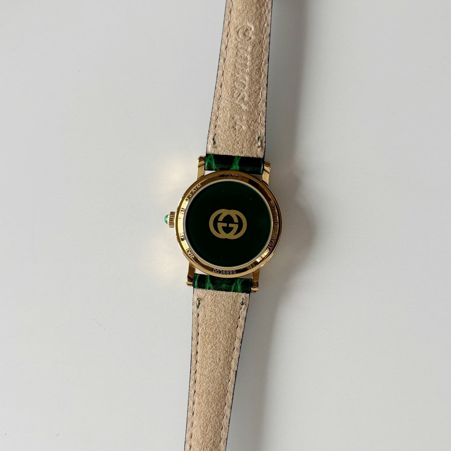 Gucci 1990s Date Round Dial Gold Plated Watch