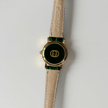 Gucci 1990s Date Round Dial Gold Plated Watch