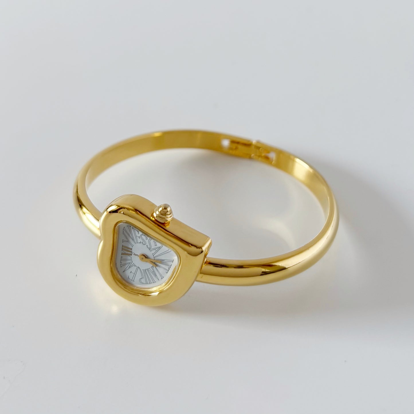 Yves Saint Laurent 1990s Heart Shaped Dial Gold Plated Watch