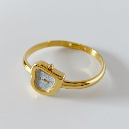 Yves Saint Laurent 1990s Heart Shaped Dial Gold Plated Watch