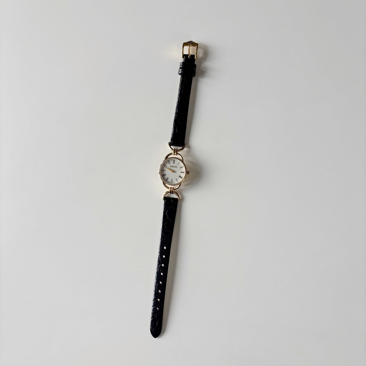 Gucci Round Dial Horsebit Gold-Plated Watch