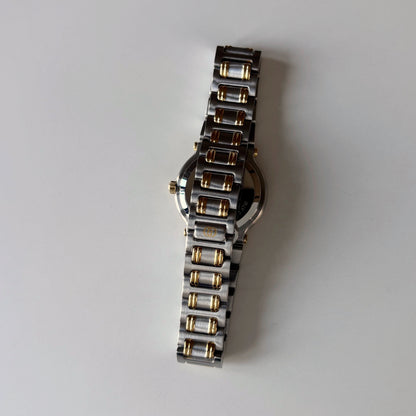 Gucci 1990s Date Gold Round Dial Two Tone Watch