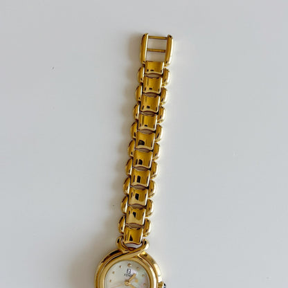 Fendi 1990s Seashell Dial Gold Plated Watch