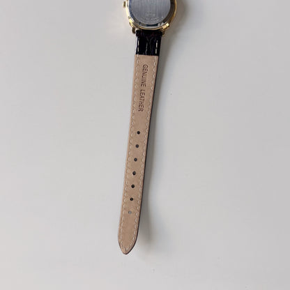 Dior 1990s Date Gold Round Dial Gold Plated Watch