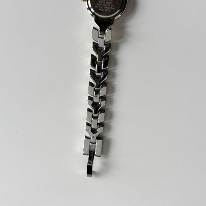 Yves Saint Laurent 1990s Round Dial Two Tone Gold Plated Watch