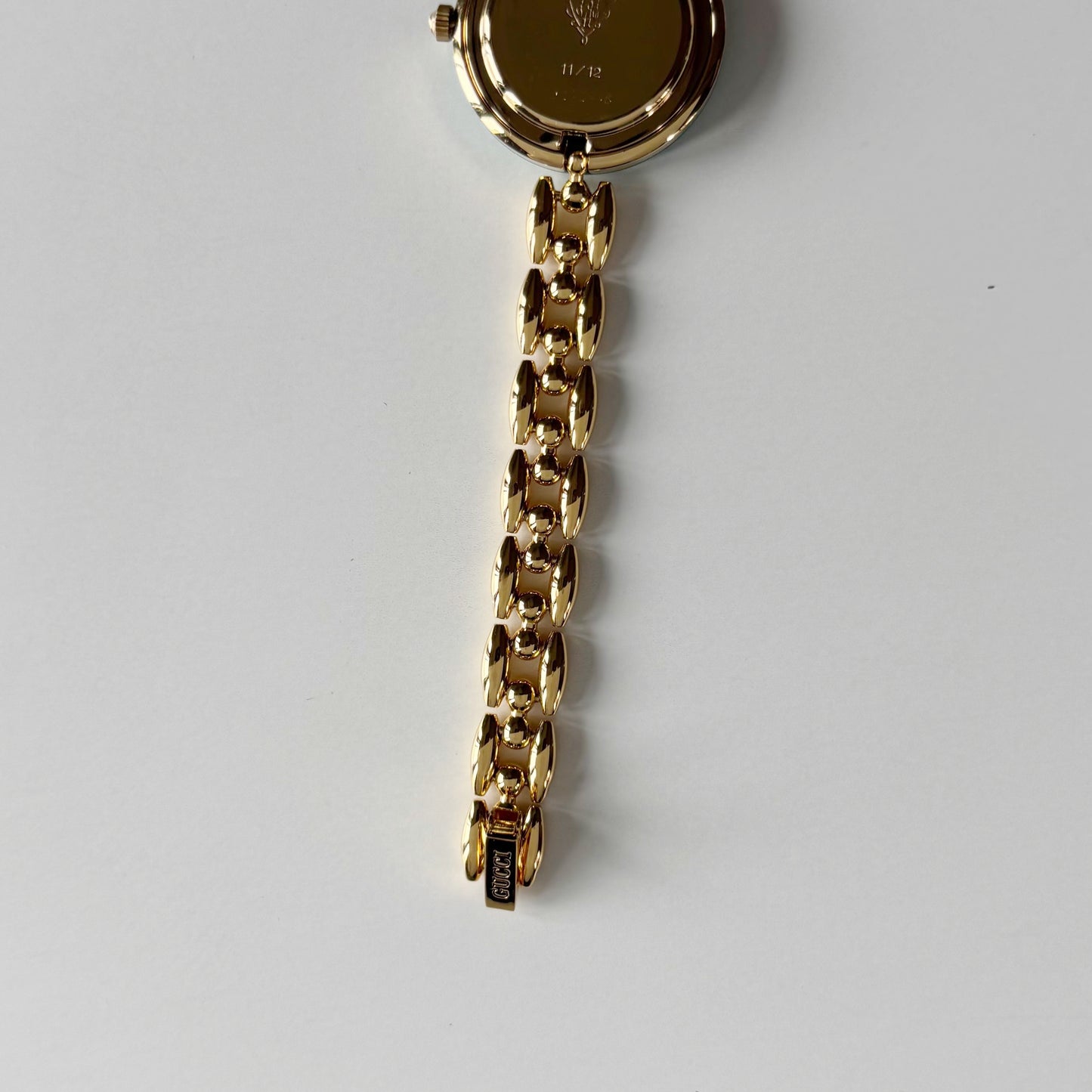 Gucci 1990s Interchangeable Bezel Gold Plated Rice Chain Watch with 6 bezels, case (165mm)