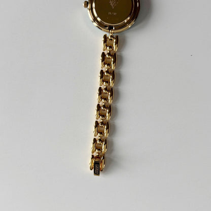 Gucci 1990s Interchangeable Bezel Gold Plated Rice Chain Watch with 6 bezels, case (165mm)
