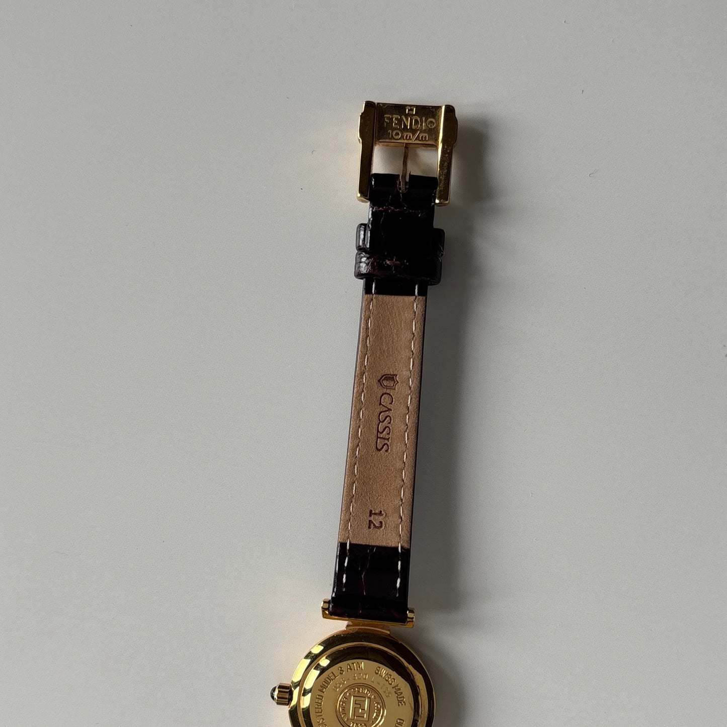 Fendi 1990s Seashell Dial Gold Plated Watch